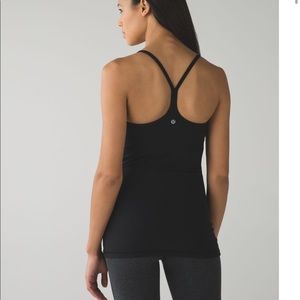 lululemon black power y tank top